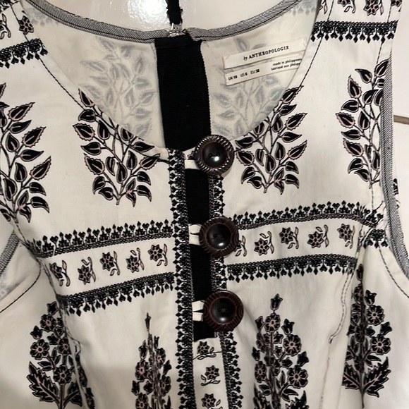 Anthropologie BOHO floral print A line midi dress pockets zip back sz 6 small - Picture 3 of 6